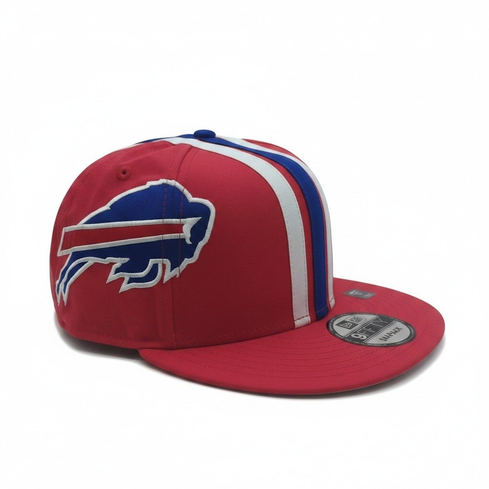 New Era 9FIFTY Buffalo Bills Snapback Hat Red Blue White Racing Stripe NFL Cap